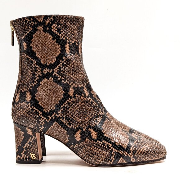 Veronica Beard Women Marla Snake Print Leather Back Zip Ankle Boots size 6.5 - Picture 6 of 10